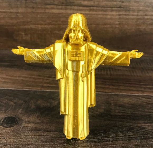 Golden Star Wars Darth Vadar Plastic Figurine - Picture 1 of 8